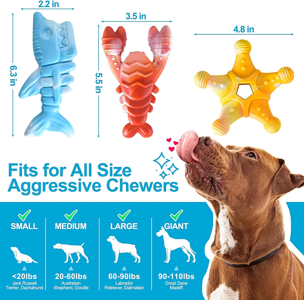 NEZIN Juguetes masticables para perros, juguetes indestructibles pa...