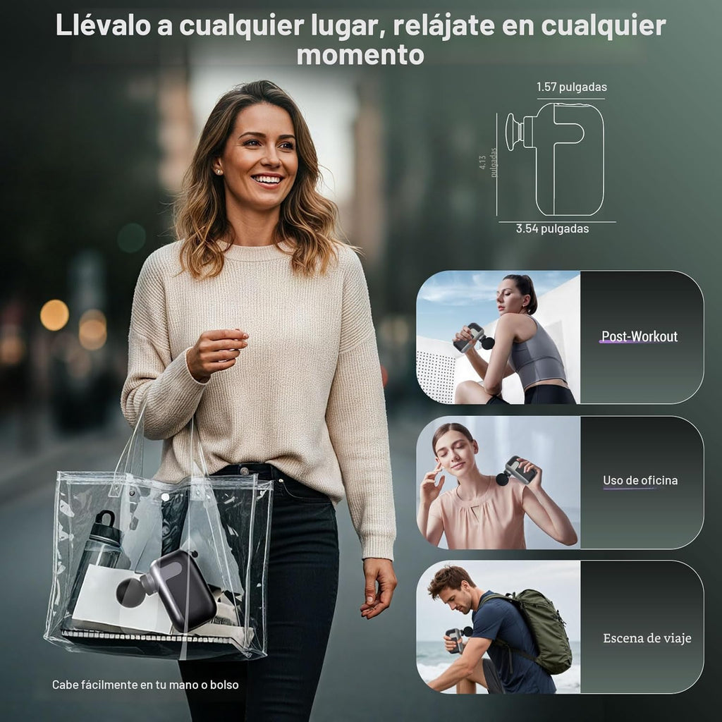 CYBPOK Mini pistola de masaje con 10 cabezales de masaje, masajeado...