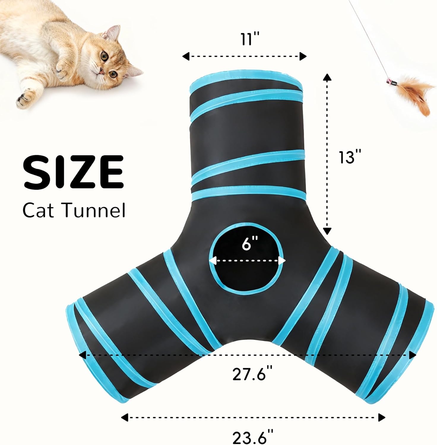 Tempcore Túnel de Gato para Mascotas, Tubo de Juguetes para Gatos d...