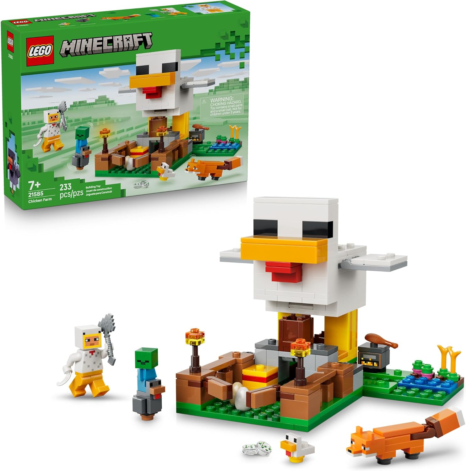 LEGO Minecraft Chicken Farm - Juguete de construcción para niños, j...