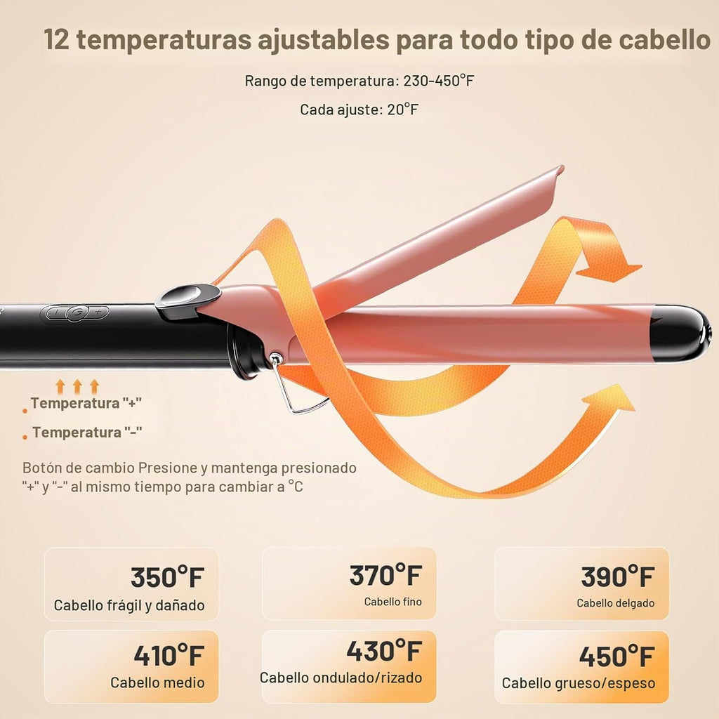 Rizador de doble voltaje de barril de 1 pulgada de largo, herramien...