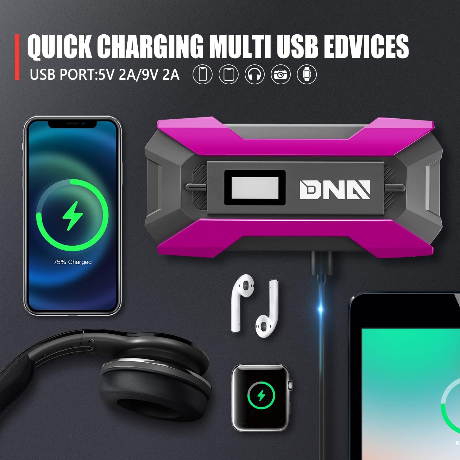 DNA Motoring TOOLS-00268 12V 1500A 15000 mAh Arrancador portátil mu...