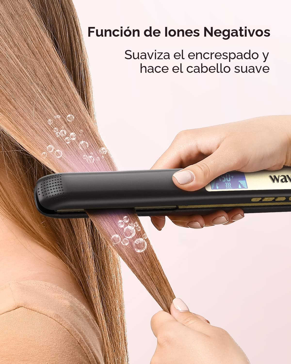 Wavytalk Plancha de pelo de titanio 100% puro, de doble voltaje, cr...