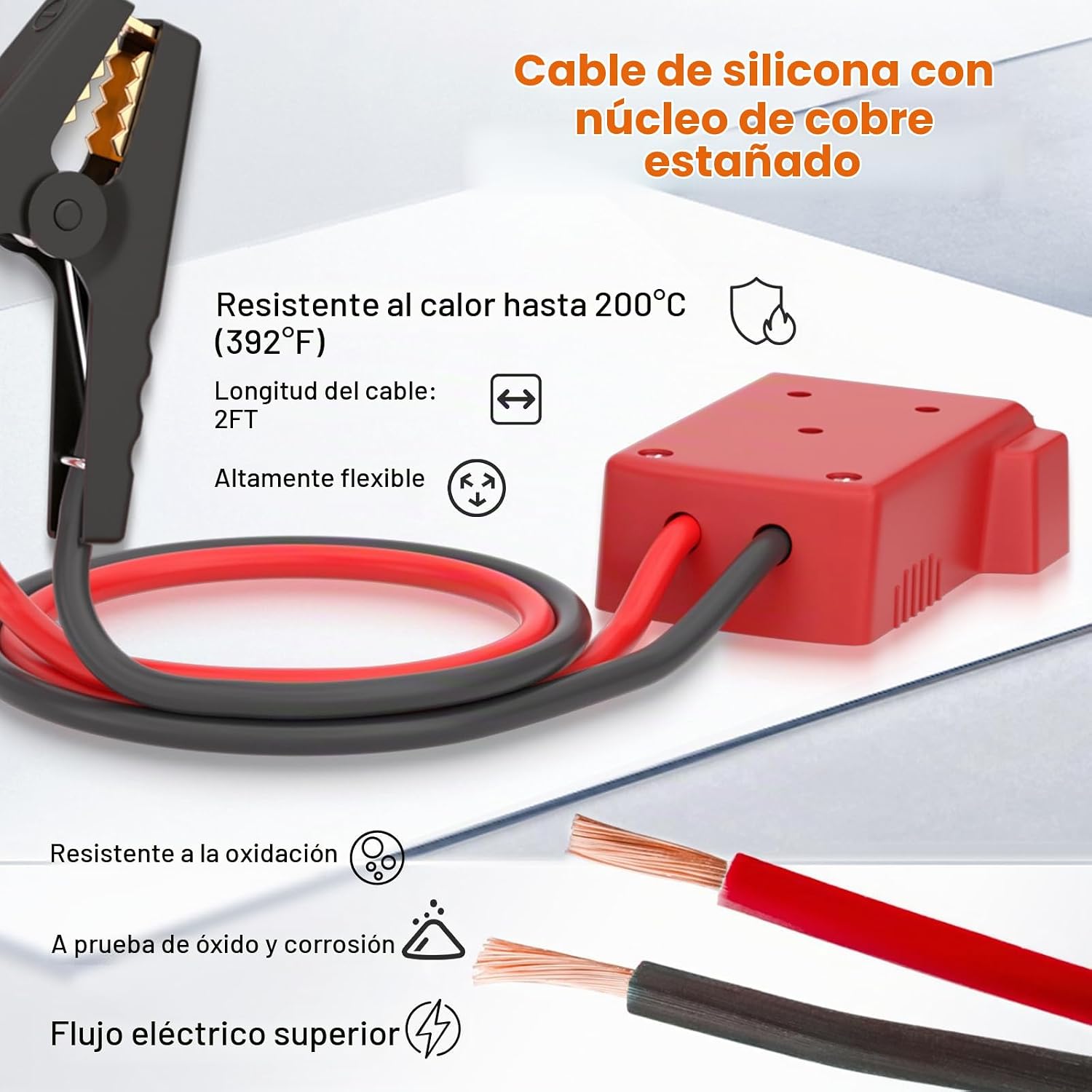 Mayspare Cables de puente para auto con adaptador compatible con ba...