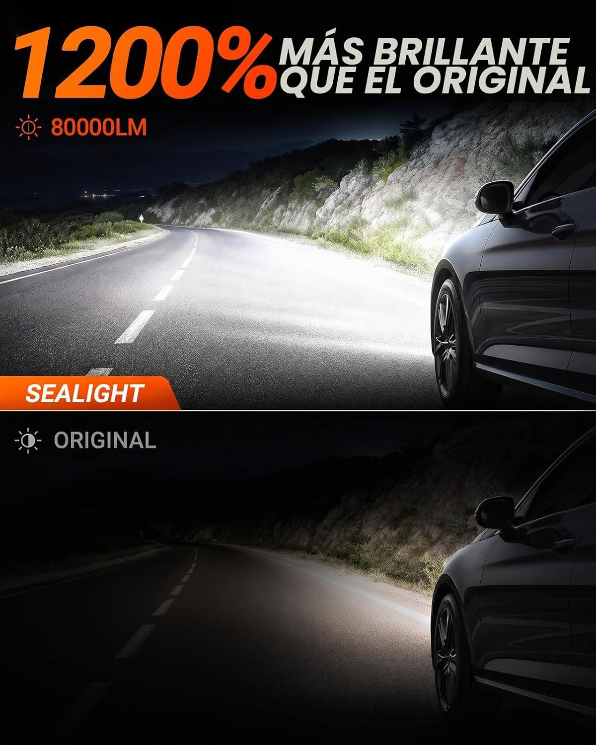 SEALIGHT - H7 Focos antiniebla para uso todoterreno o focos antinie...