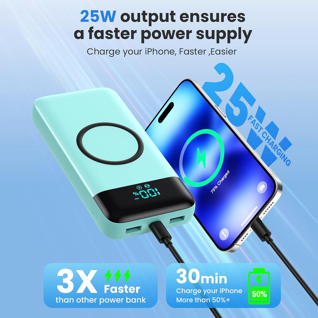 Cargador Portátil Inalámbrico de 40800mAh para iPhone con 3 Cables...
