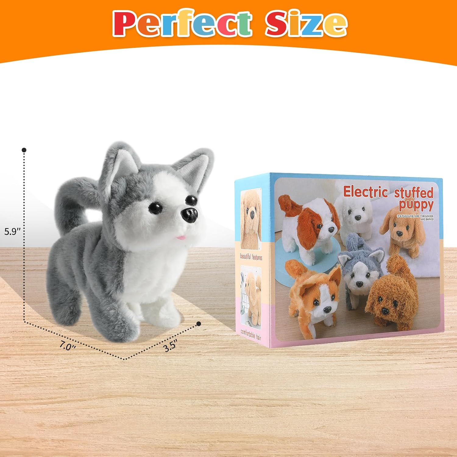 KSABVAIA Juguete de Peluche Husky Cachorro Perro Electrónico Intera...