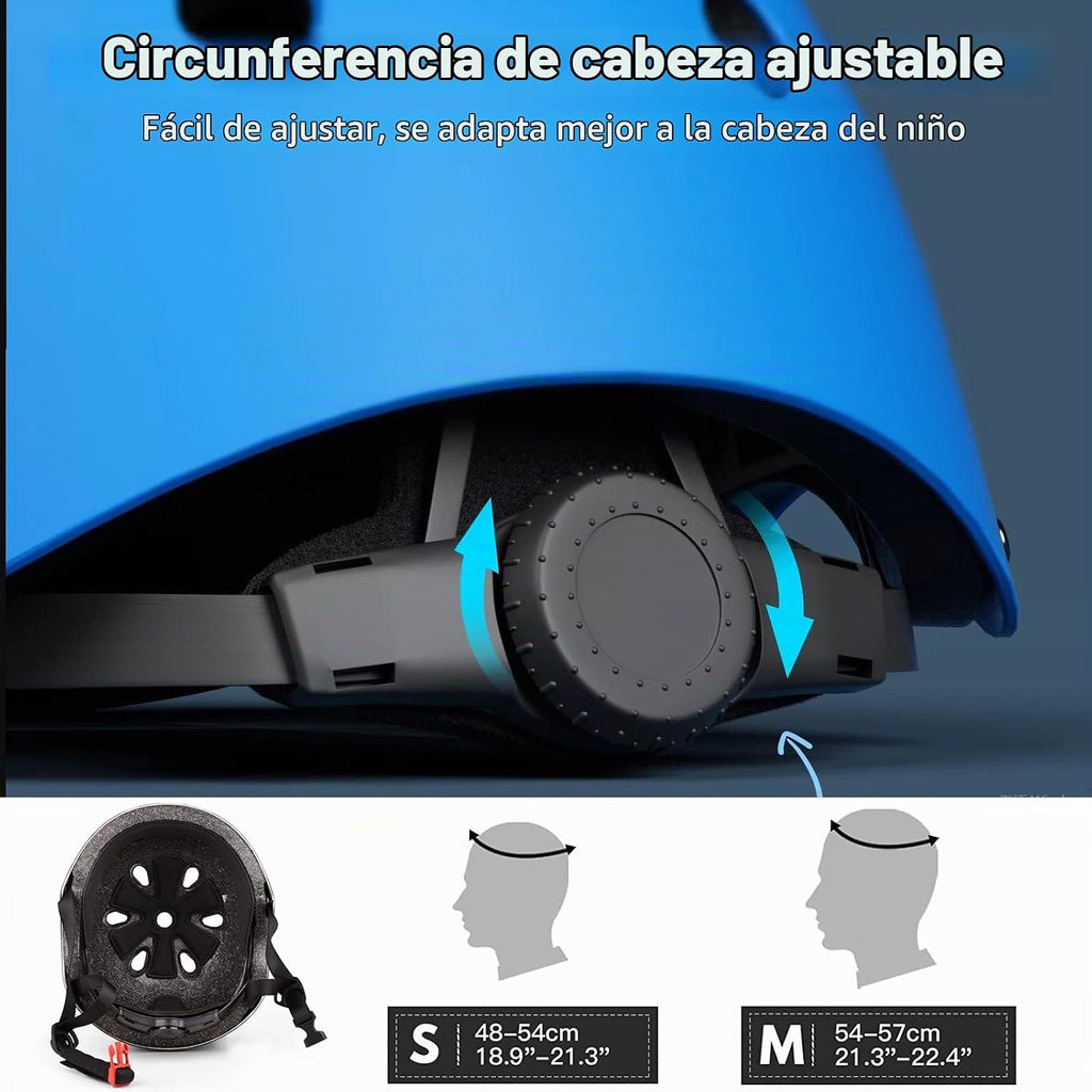 Juego de casco para niños con rodilleras, coderas y muñequeras, cas...