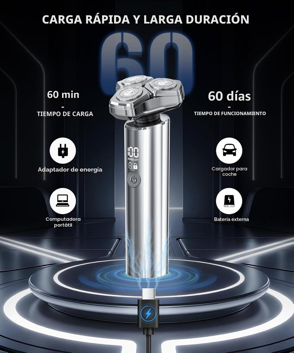 Maquinilla de afeitar eléctrica para hombres, motor de alta velocid...