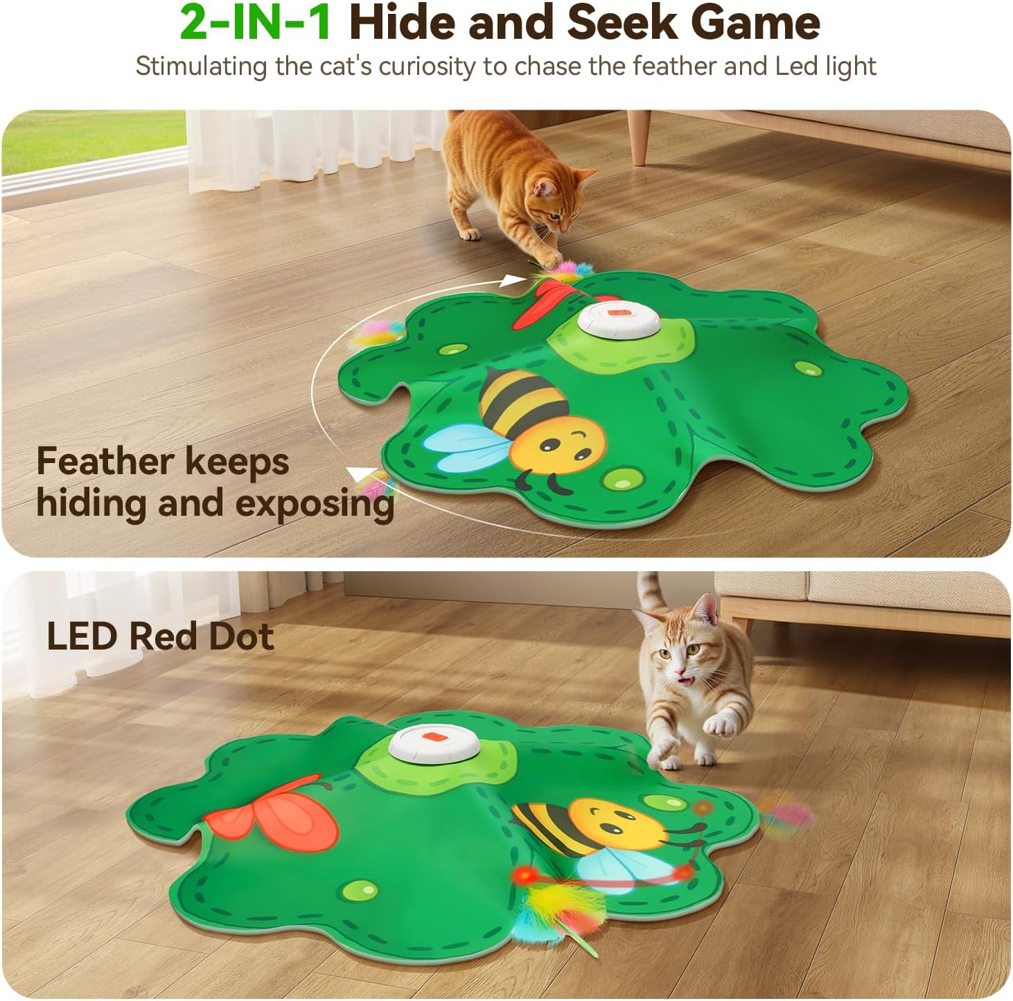 FEELNEEDY Juguetes recargables para gatos, juego interactivo de esc...