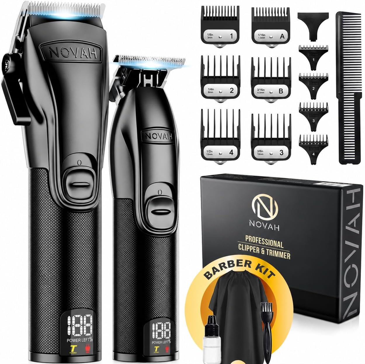 Novah® Cortadoras de Cabello Profesionales para Hombres, Cortadoras...