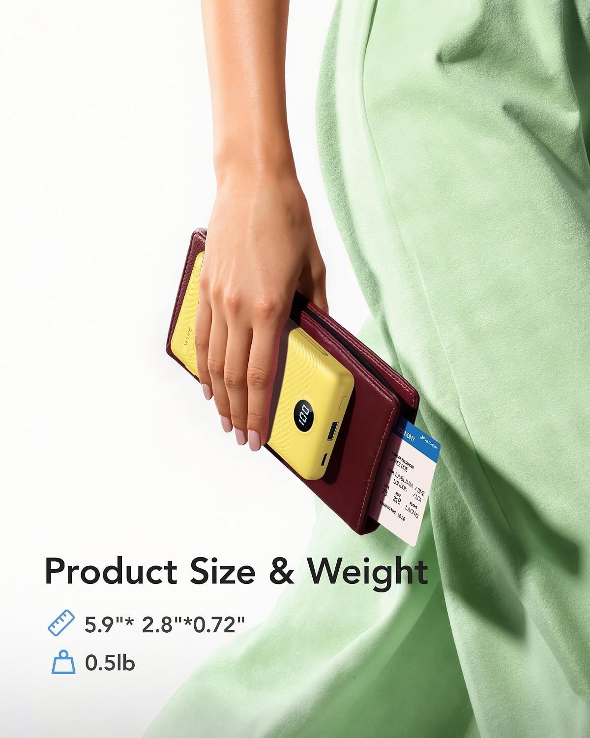 VRURC Cargador Portátil con Enchufe de Pared, 10000mAh Cargador Por...
