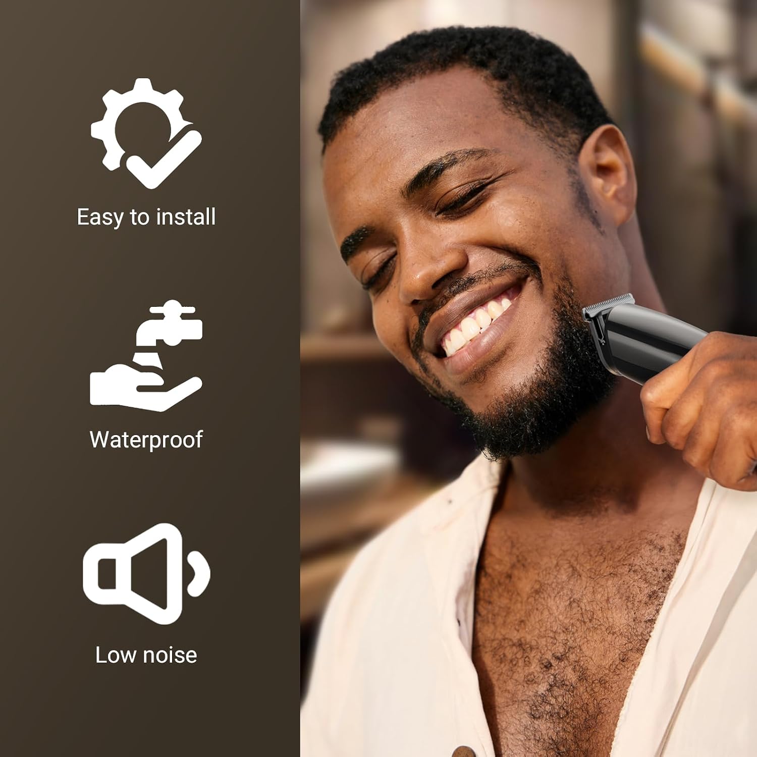 SHPAVVER ETHUP Recortadora de barba recargable para hombres: cortap...