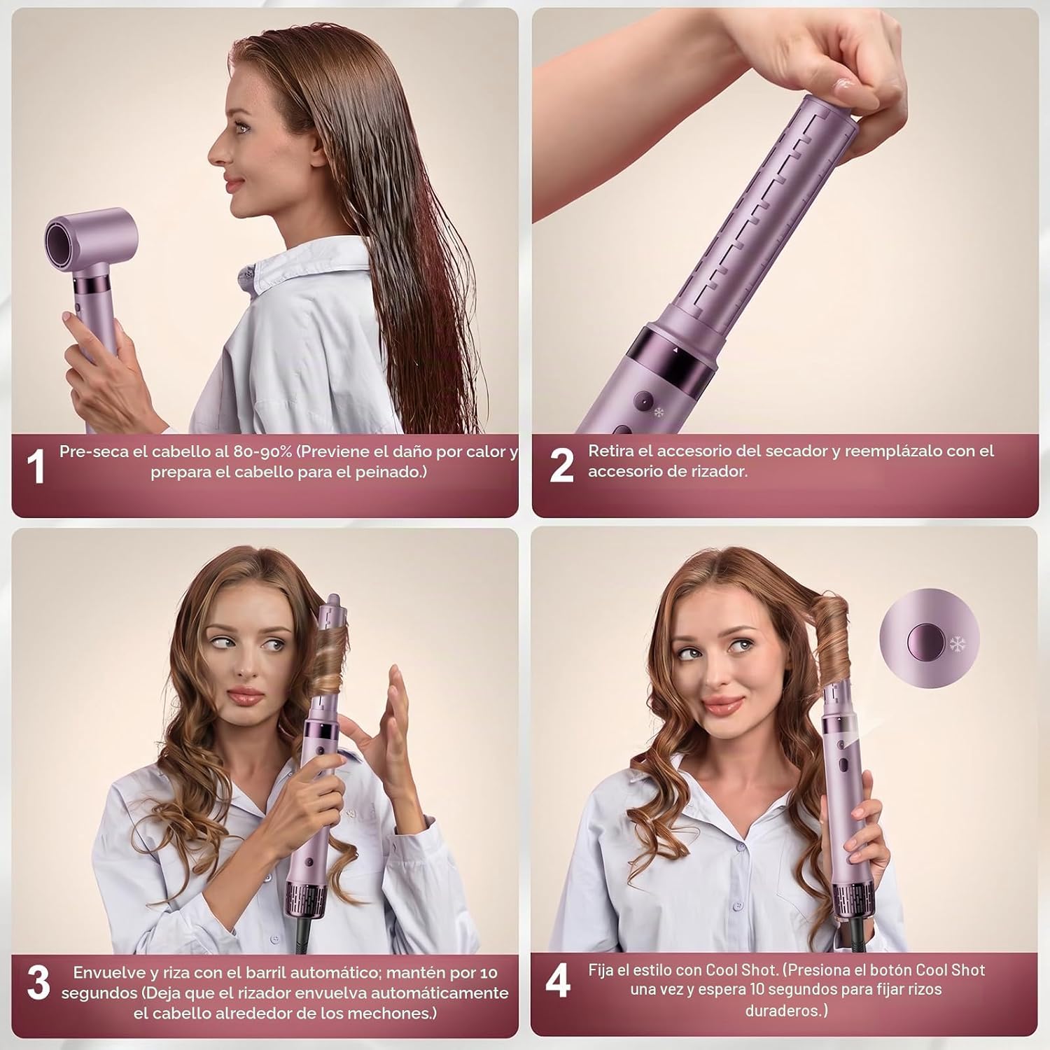 Mythsight StyleVibe 6-en-1 estilista de aire, secador de pelo y cep...