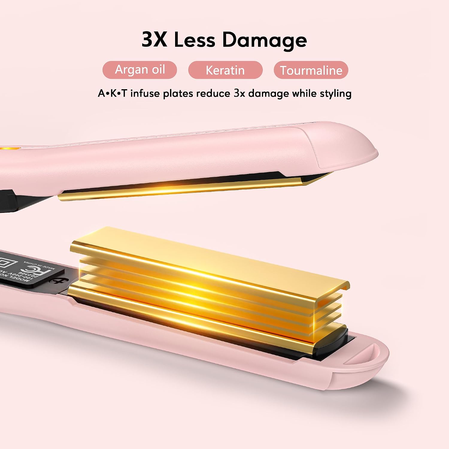 Terviiix Mini plancha plana para el cabello, temperatura ajustable,...