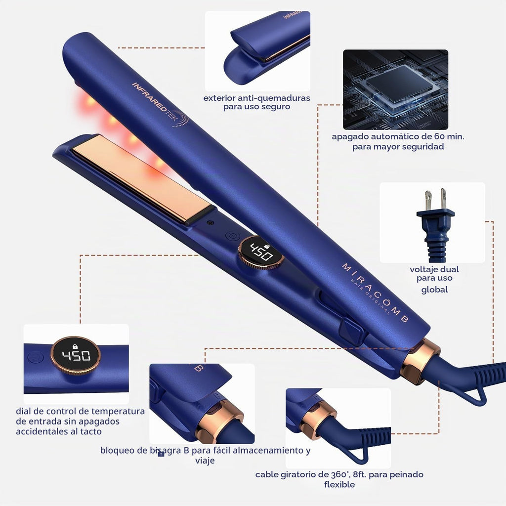 Plancha plana de titanio | MIRACOMB Plancha alisadora profesional c...