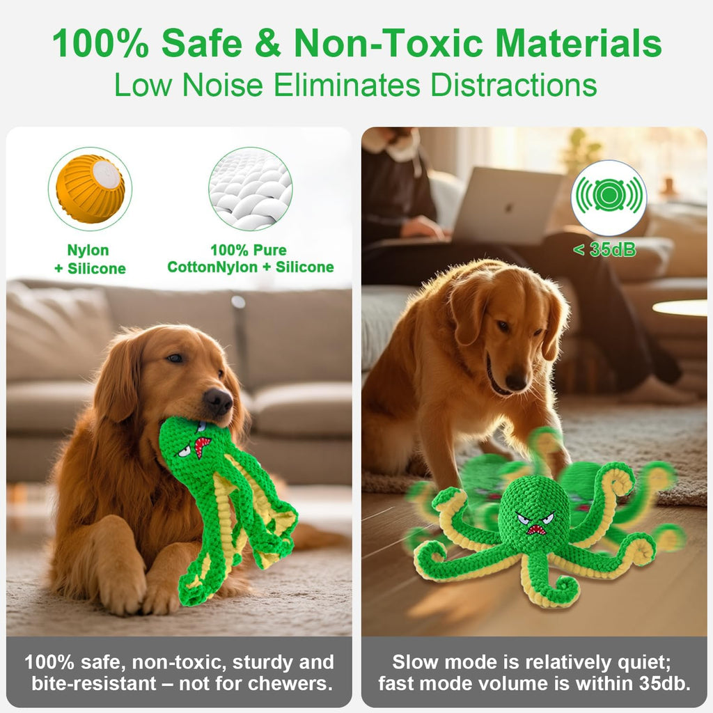 Qraxond Juguetes Interactivos para Perros Pulpo, Juguete Automático...