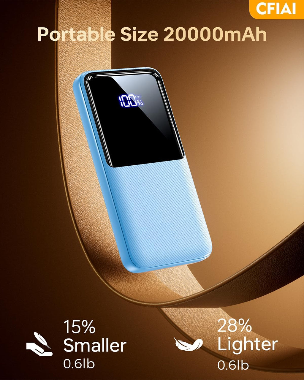 Cargador portátil, batería 50% más grande de 20000 mAh con cable in...