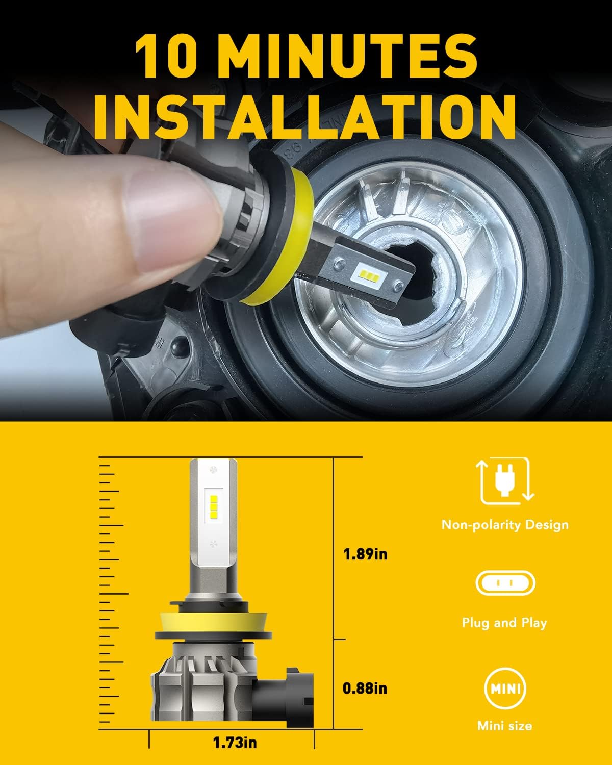 AUXITO Bombillas LED antiniebla H11\/H8\/H16 o DRL, 6000 lúmenes, l...