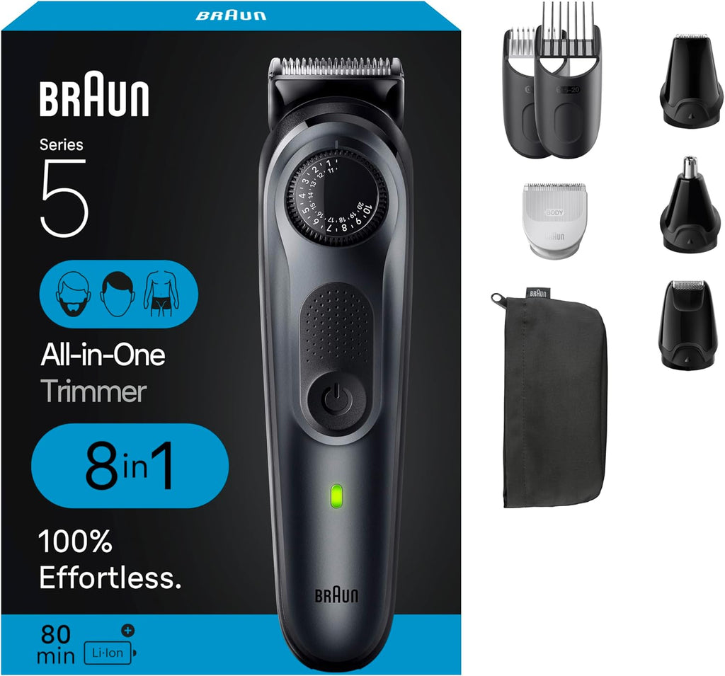 Braun Kit de Estilo Todo en Uno Serie 5 5480, Recortador 8-en-1 par...