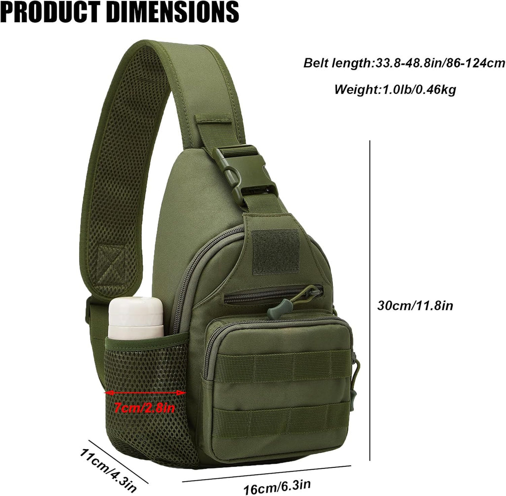 ZHIERNA Mochila Táctica de Hombro con Correa Cruzada y Soporte para...