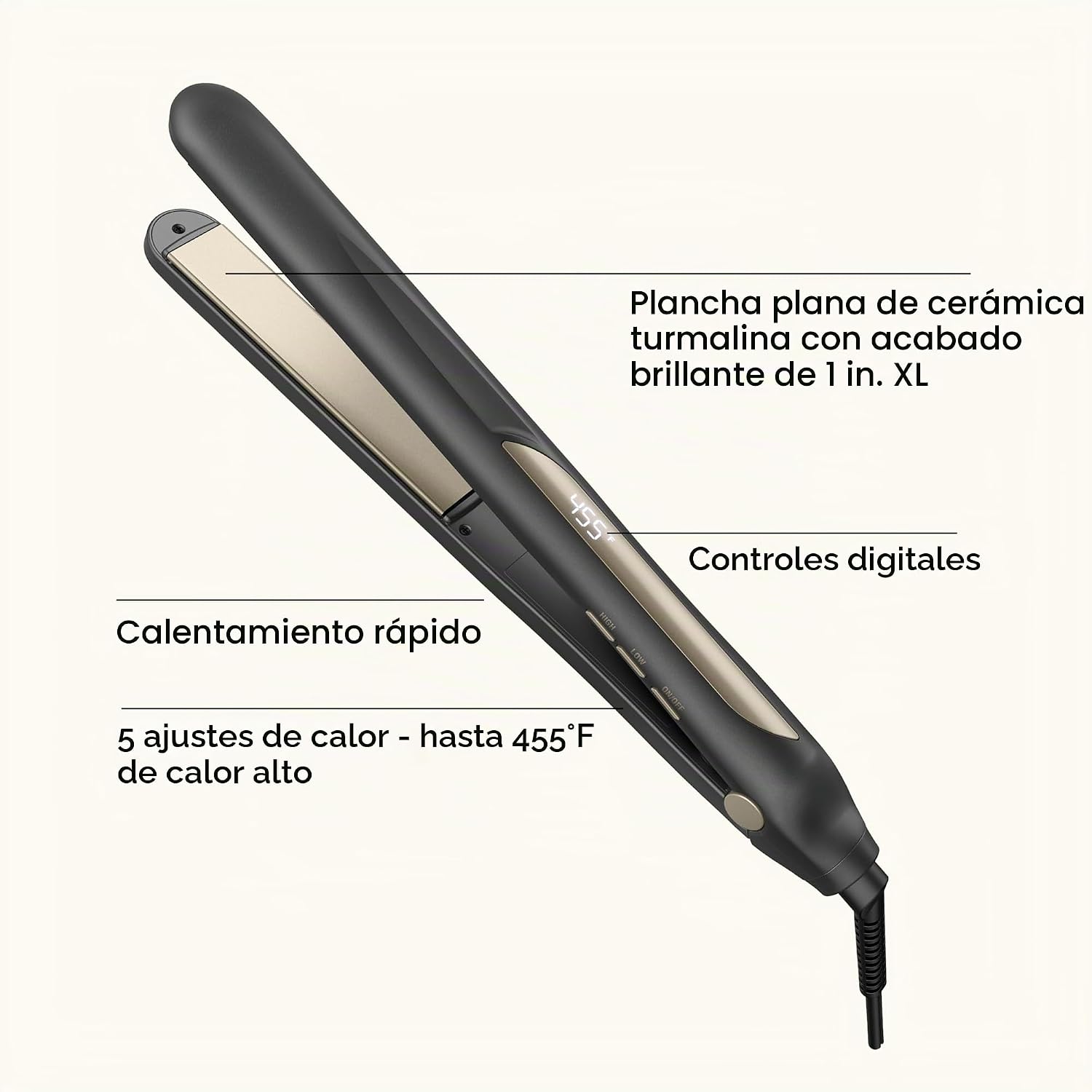 Infiniti PRO CONAIR - Plancha digital de cerámica turmalina XL de 1...