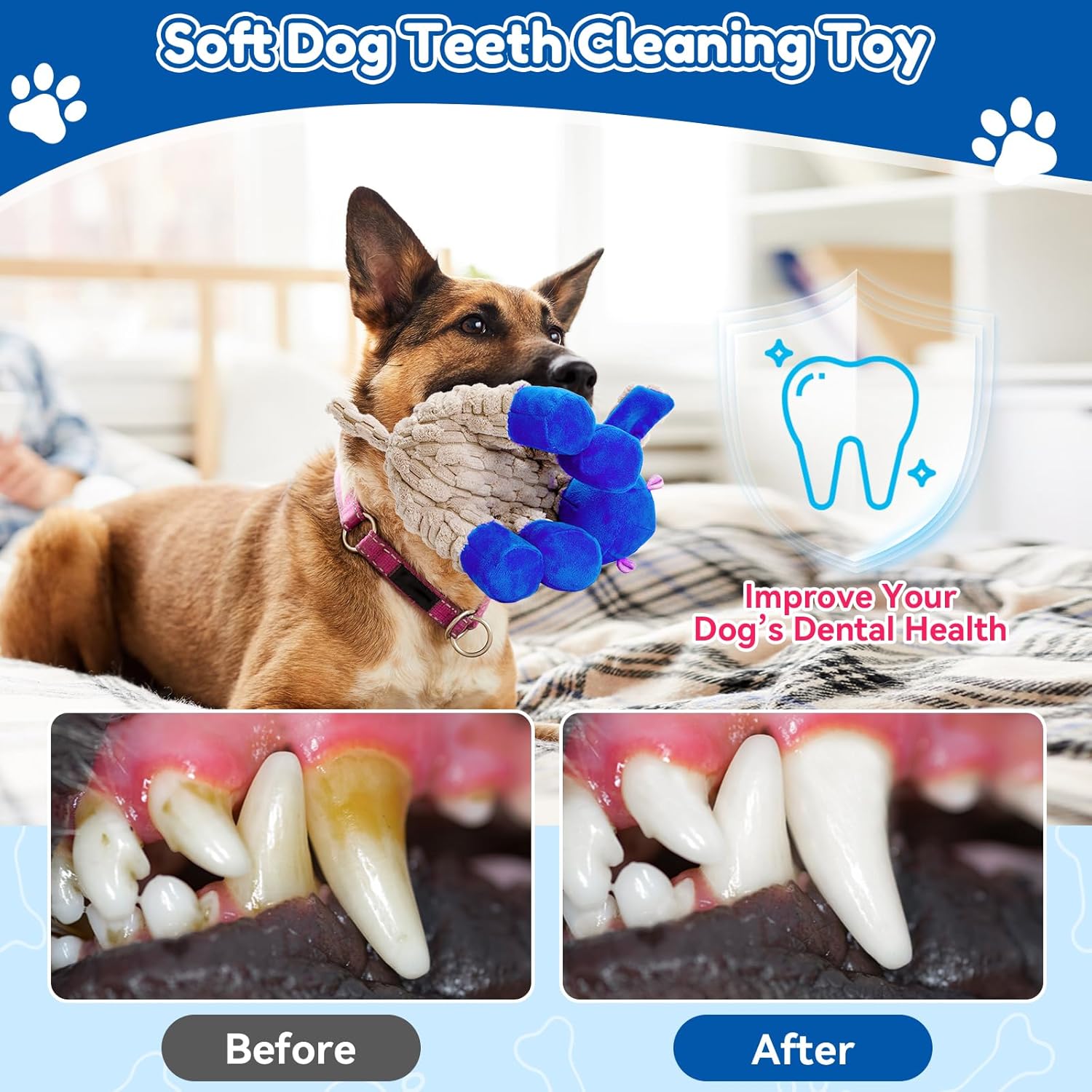 loncoldy Juguetes chirriantes para perros, juguetes de peluche mast...