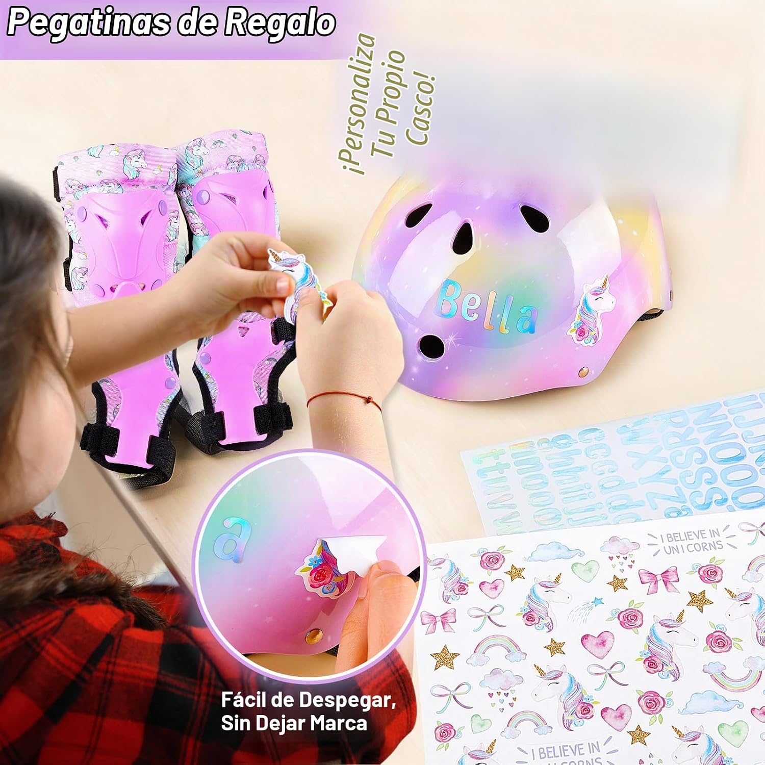Casco para niños, casco de bicicleta para niños pequeños con pegati...