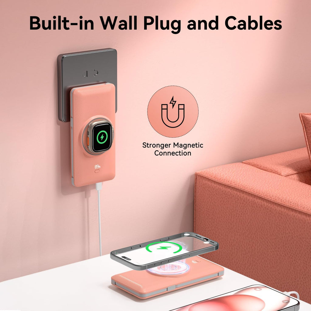 Cargador portátil magnético de 10000 mAh para iWatch y iPhone, 22.5...