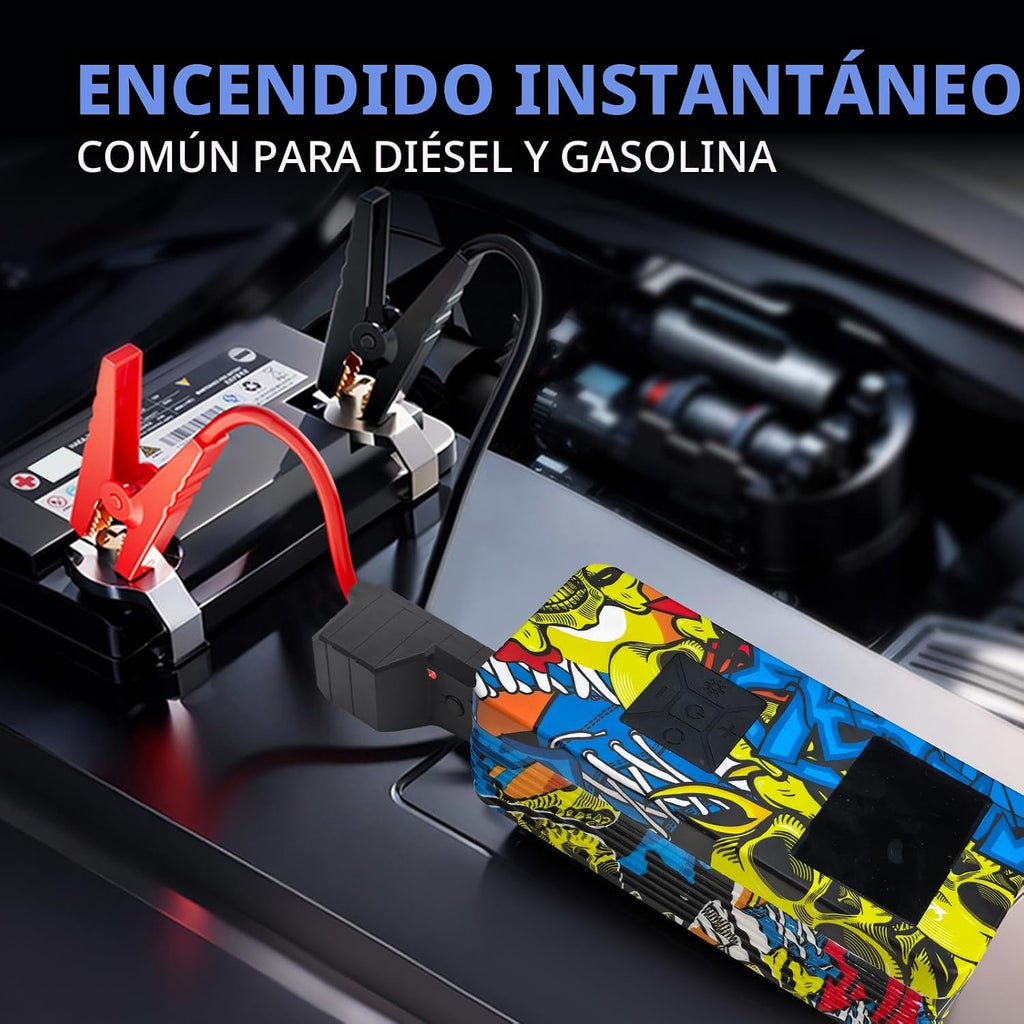 Arrancador de salto con compresor de aire, batería de 8000 A 150 PS...