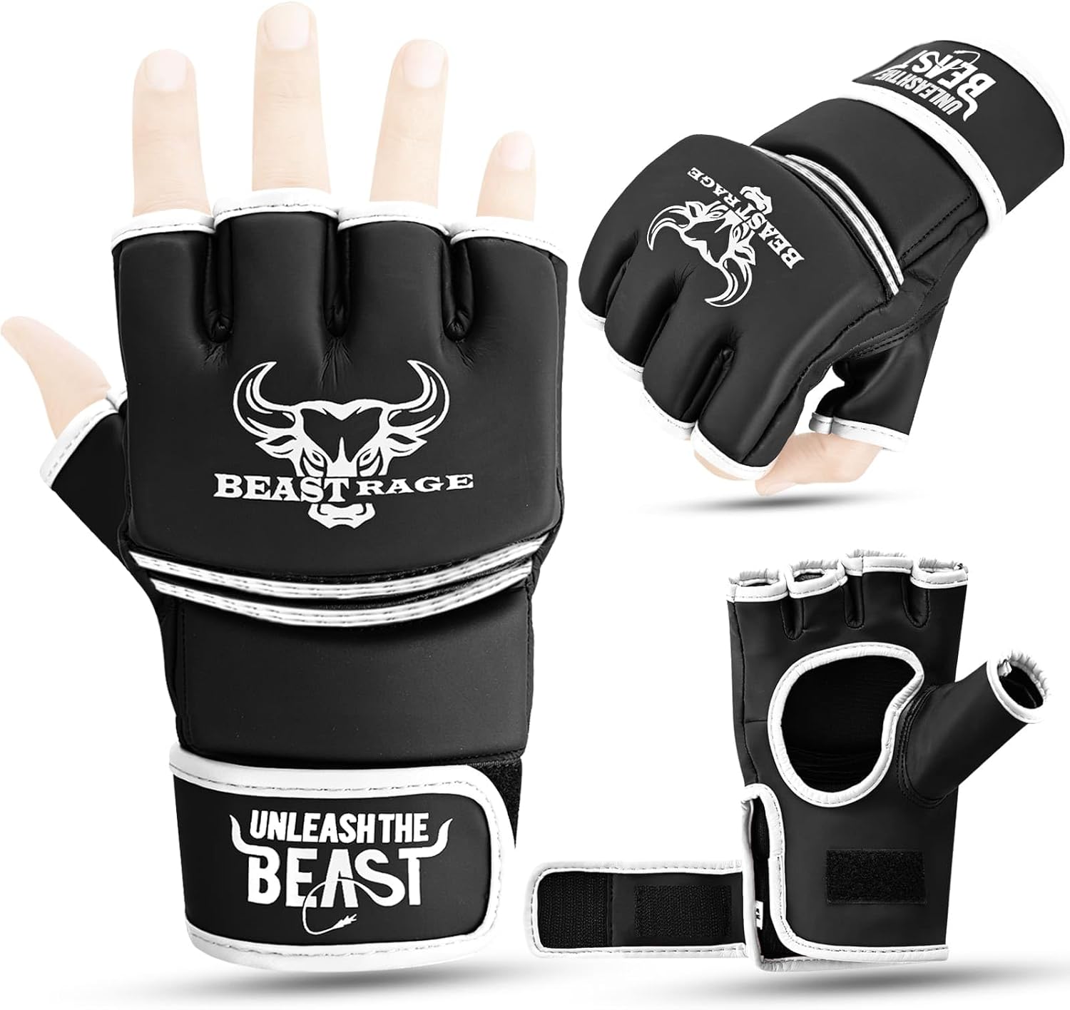 BEAST RAGE Guantes de artes marciales para hombres y mujeres, guant...