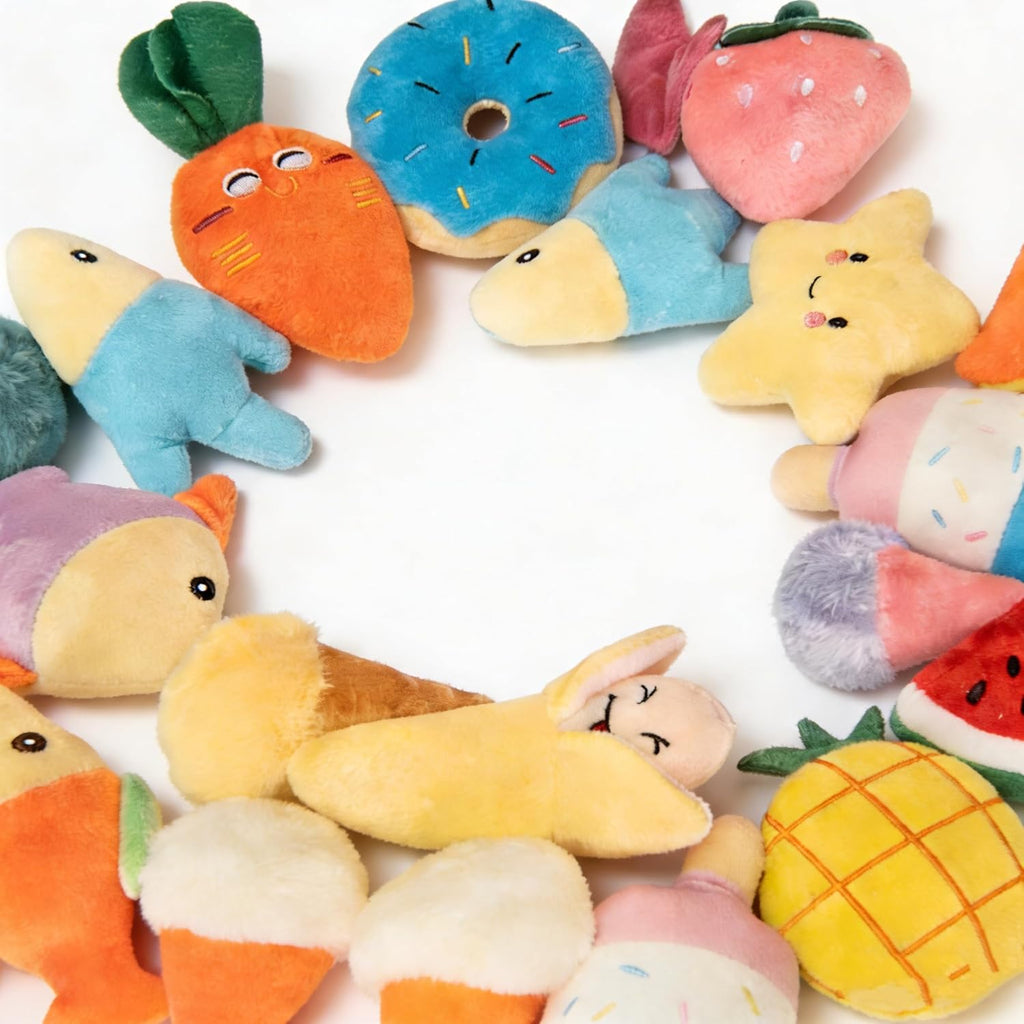 GZQKUSO Paquete de 19 juguetes chirriantes para cachorros de peluch...
