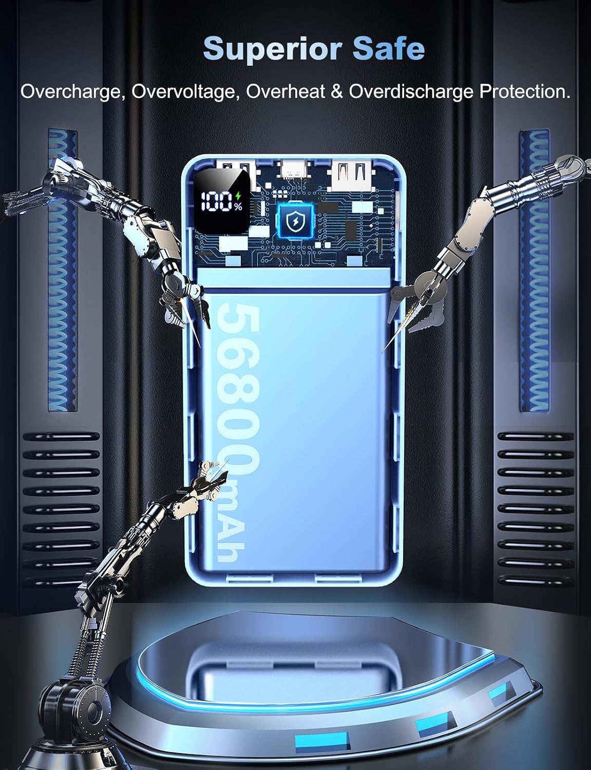 Cargador portátil, batería de 56800 mAh, cargador de teléfono portá...