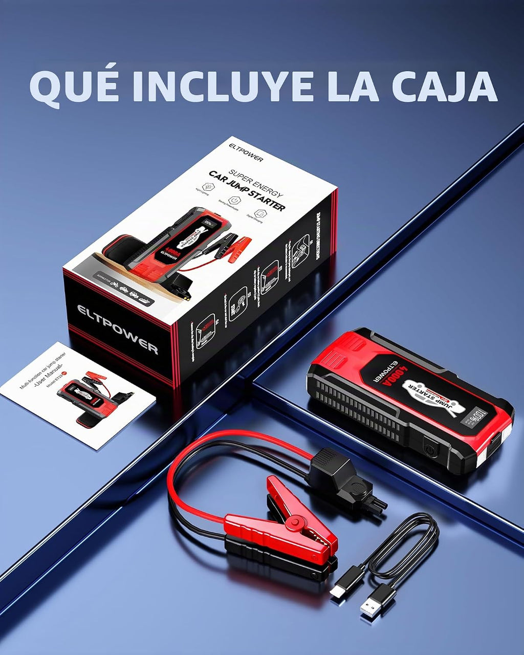 Arrancador de Batería de Coche 12V Paquete de Refuerzo de Batería 4...