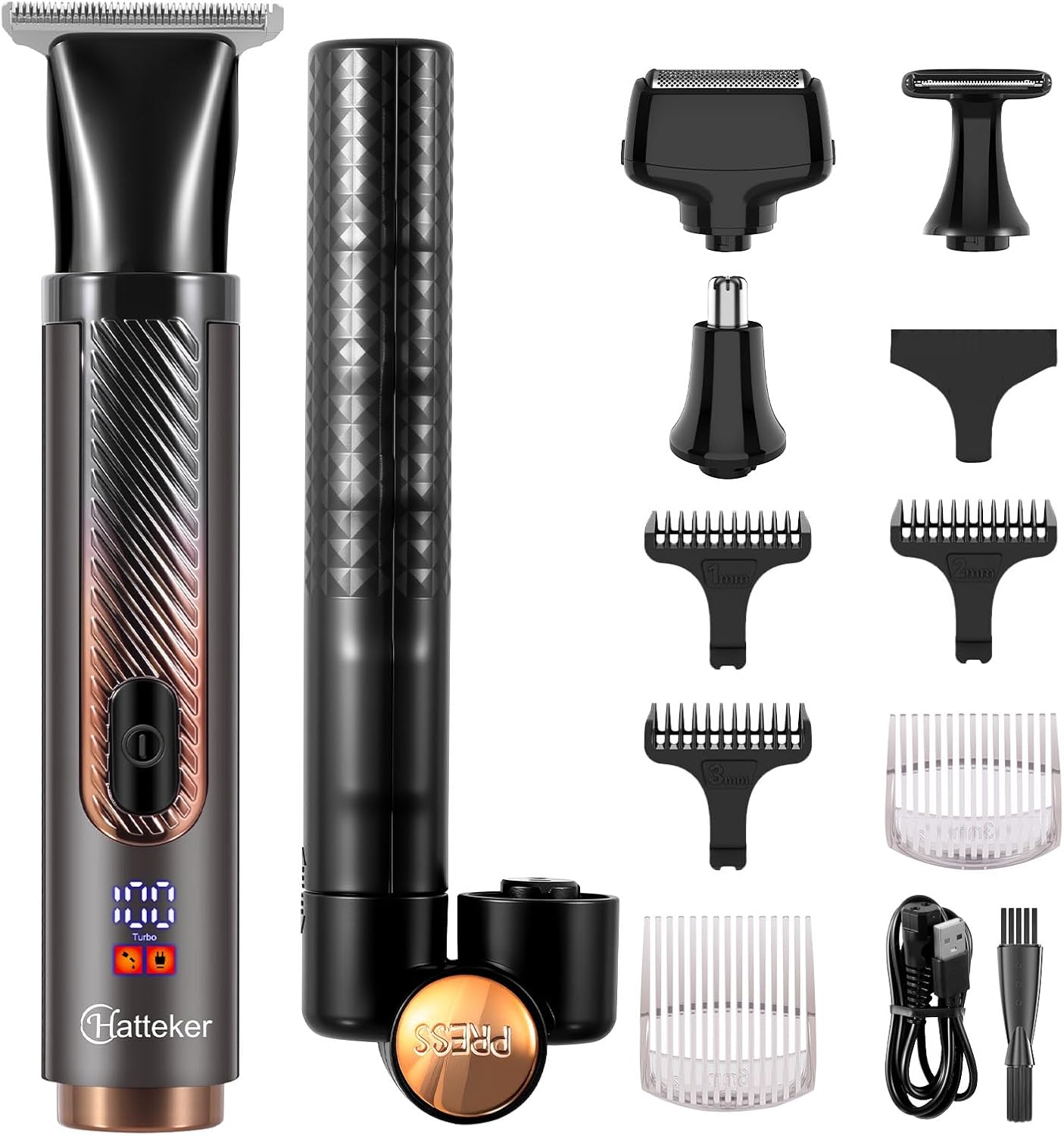Hatteker Afeitadora eléctrica de espalda para hombre, 4 en 1, recor...