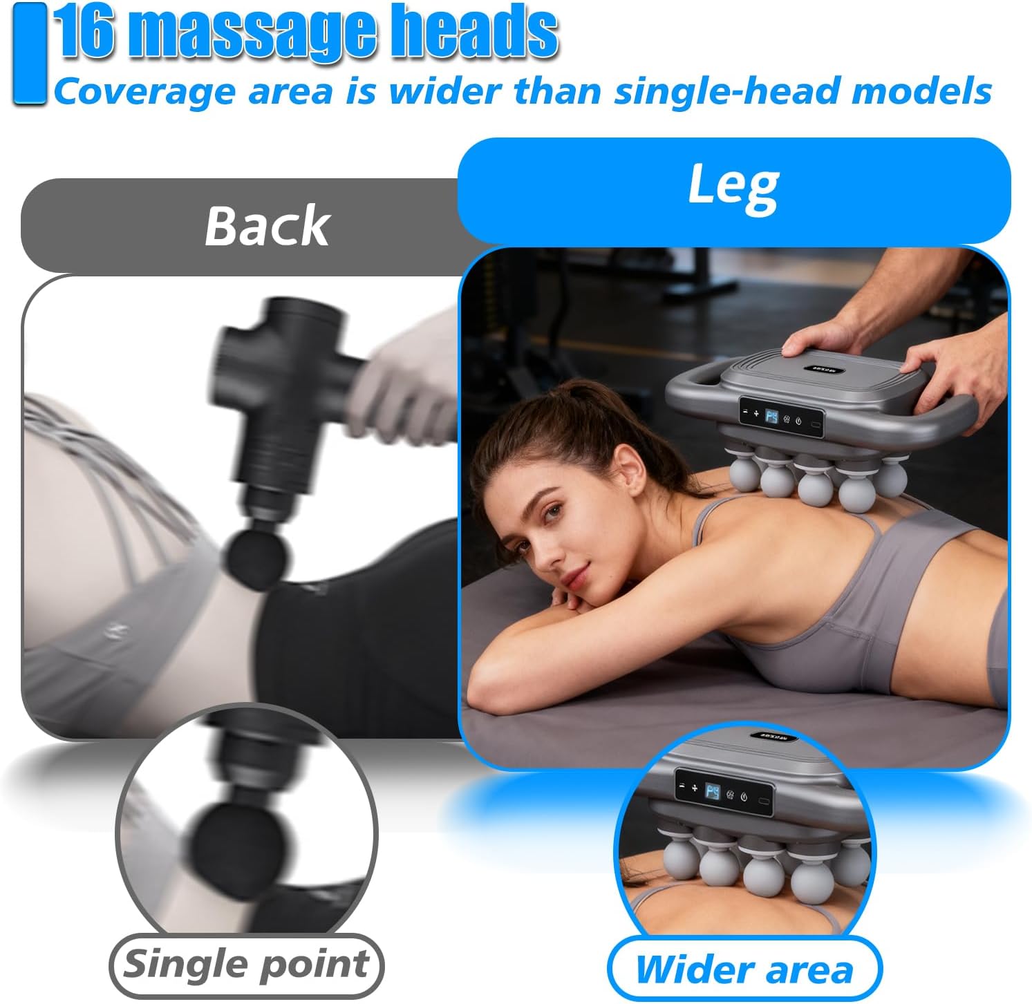Technohom Massage Gun Deep Tissue \u2013 16 Heads, 9 Speeds &amp; 9...