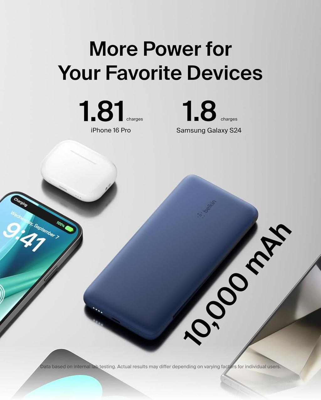 Belkin Cargador portátil para iPhone\/Android (10,000 mAh), batería...