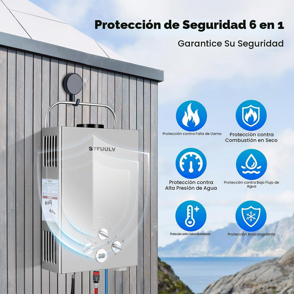 Syfuulv Calentador de agua sin tanque de propano, calentador de agu...