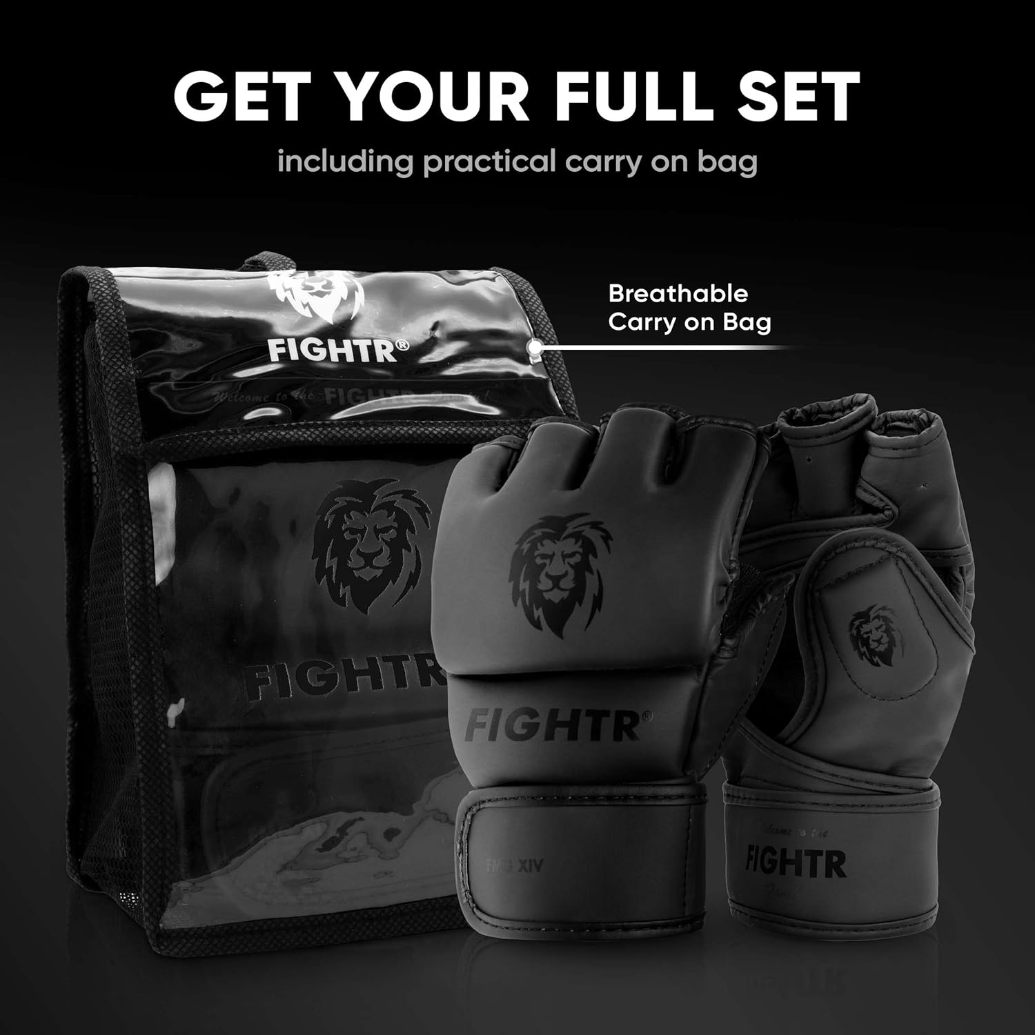 FIGHTR® Guantes Pro de MMA para Entrenamiento de Agarre y Sparring,...