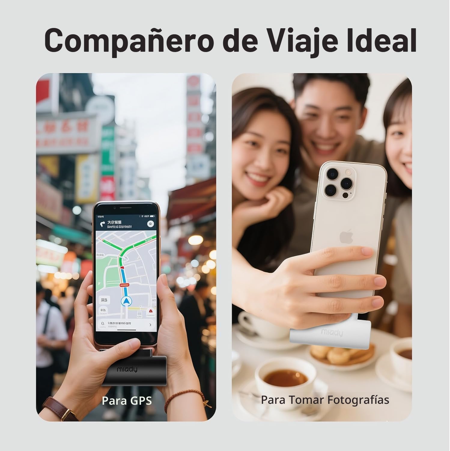 Miady Paquete de 2 cargadores portátiles de 5000 mAh con conector t...