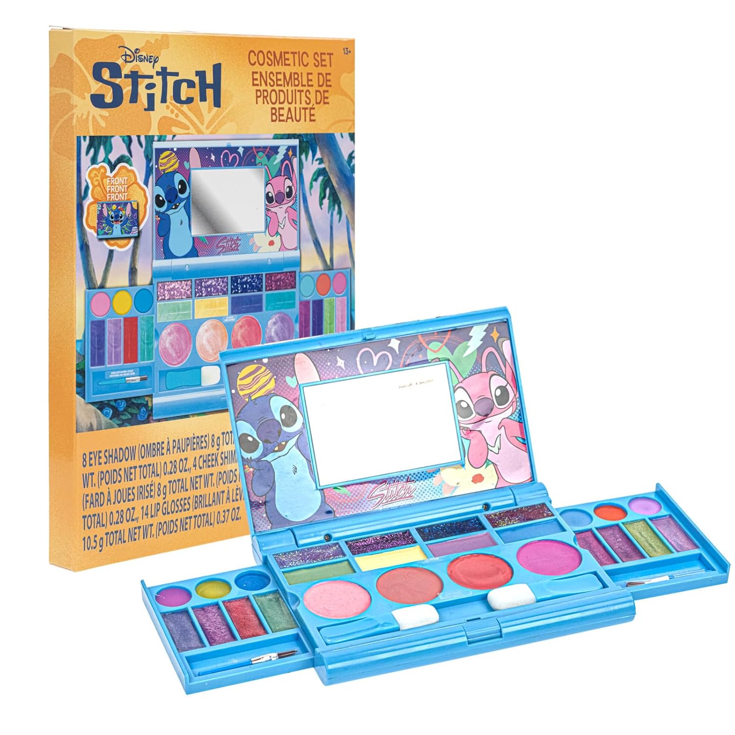 Stitch - Juego de cosméticos compacto todo en uno para niños, inclu...
