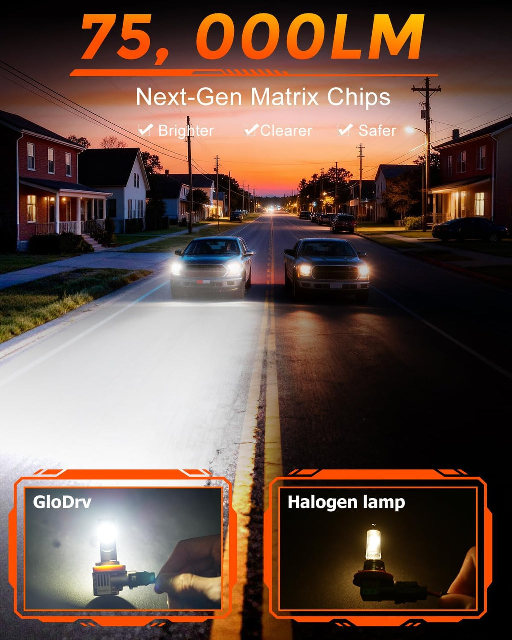 GloDrv Bombillas LED H 11 mejoradas 2026 para automóviles, luz anti...