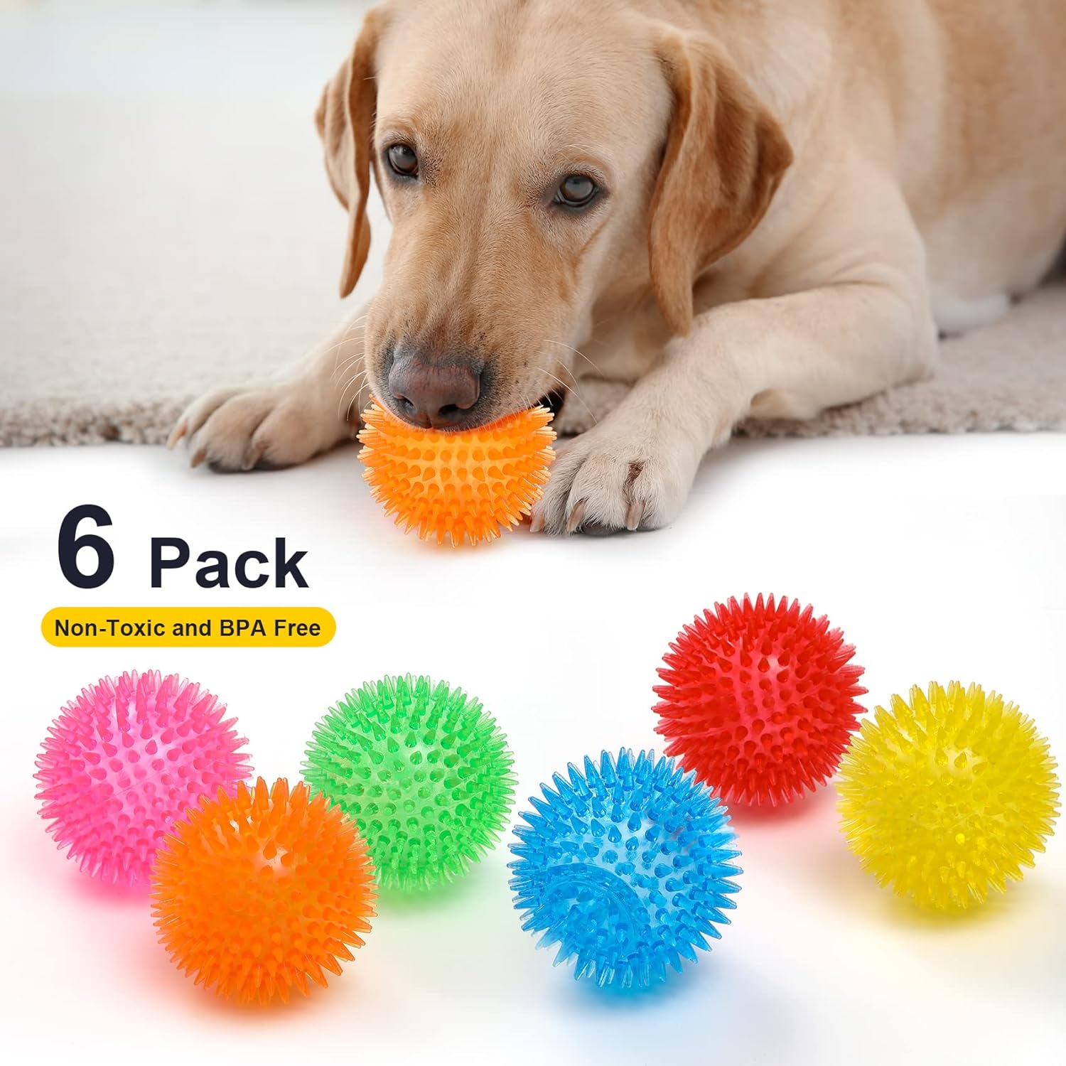 VITEVER Pelotas chirriantes de juguete para perros de 3.5 pulgadas...
