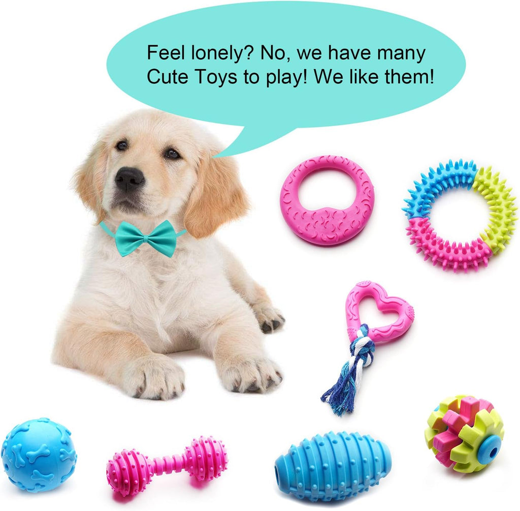 SZKOKUHO Juguetes masticables para perros pequeños, paquete de 17 u...