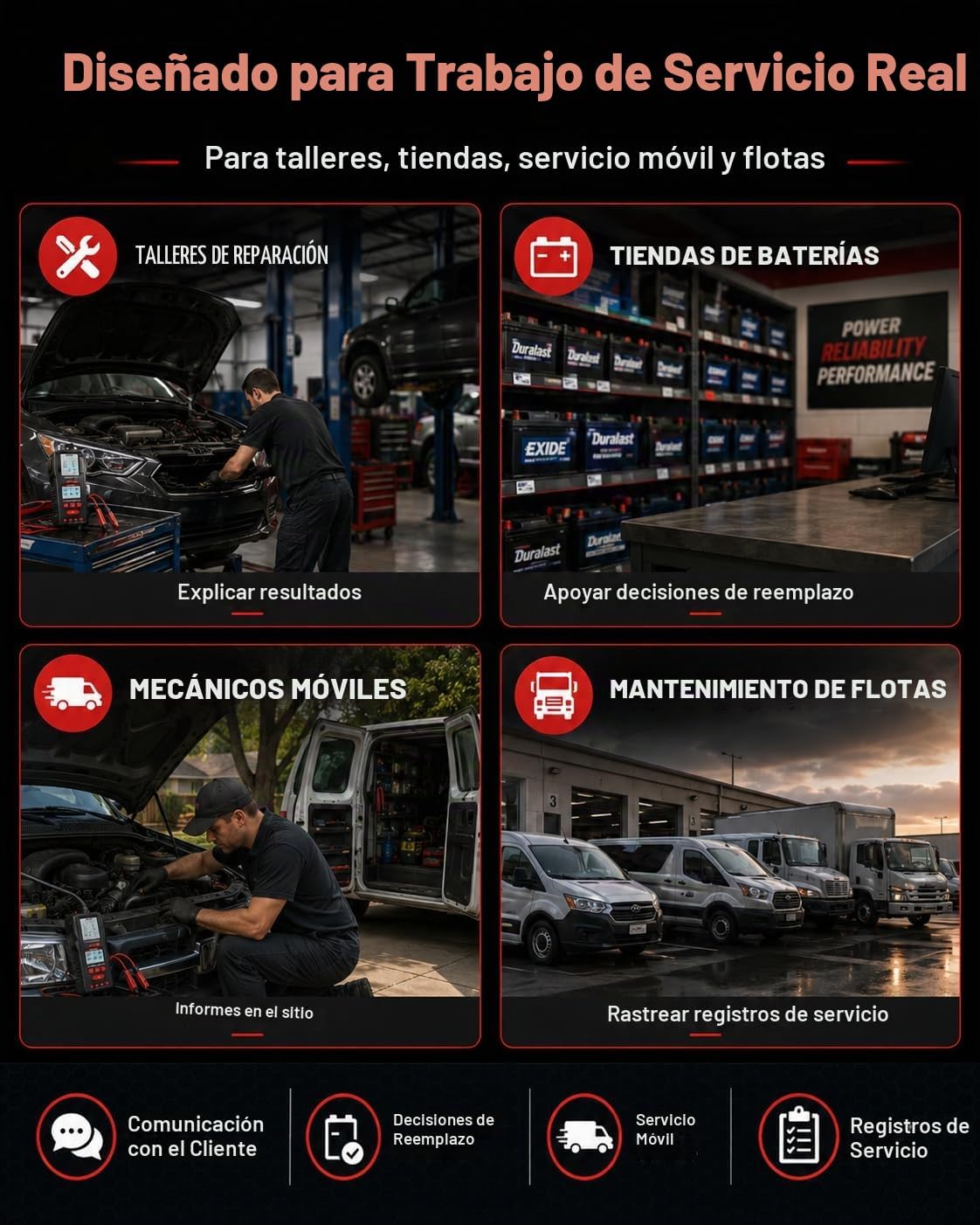 ANCEL BST600 - Probador de batería de coche con impresora - 12V\/24...