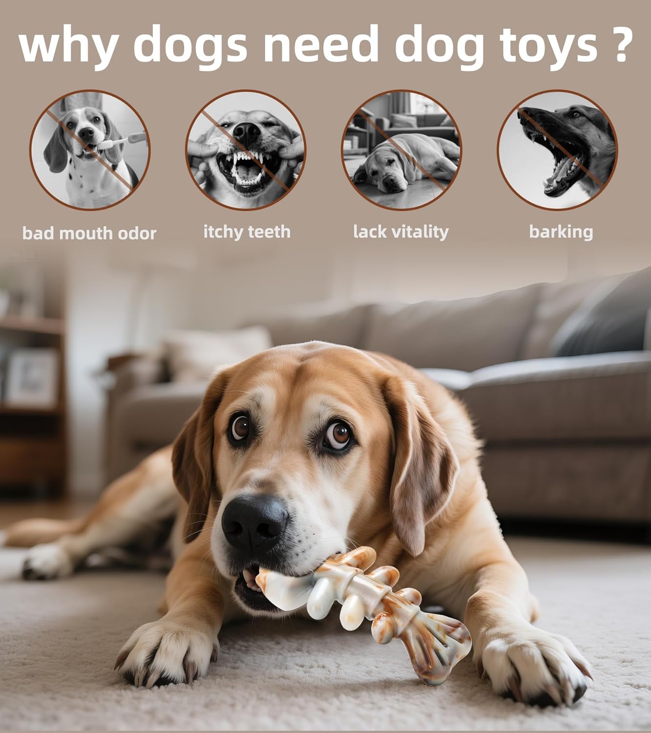 Reexsdfde Juguetes resistentes para perros, juguetes indestructible...