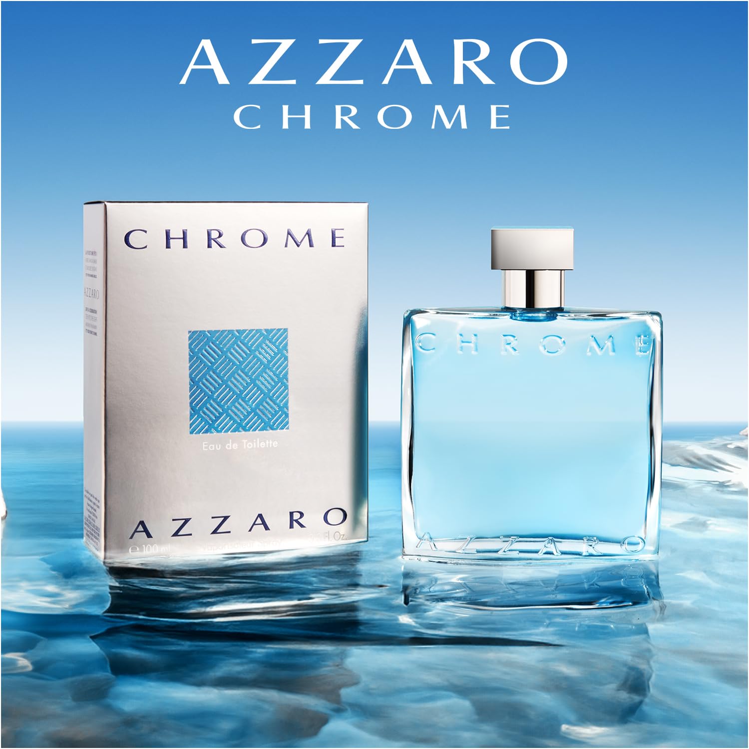 Azzaro Eau de Toilette cromado, colonia acuática fresca para hombre...