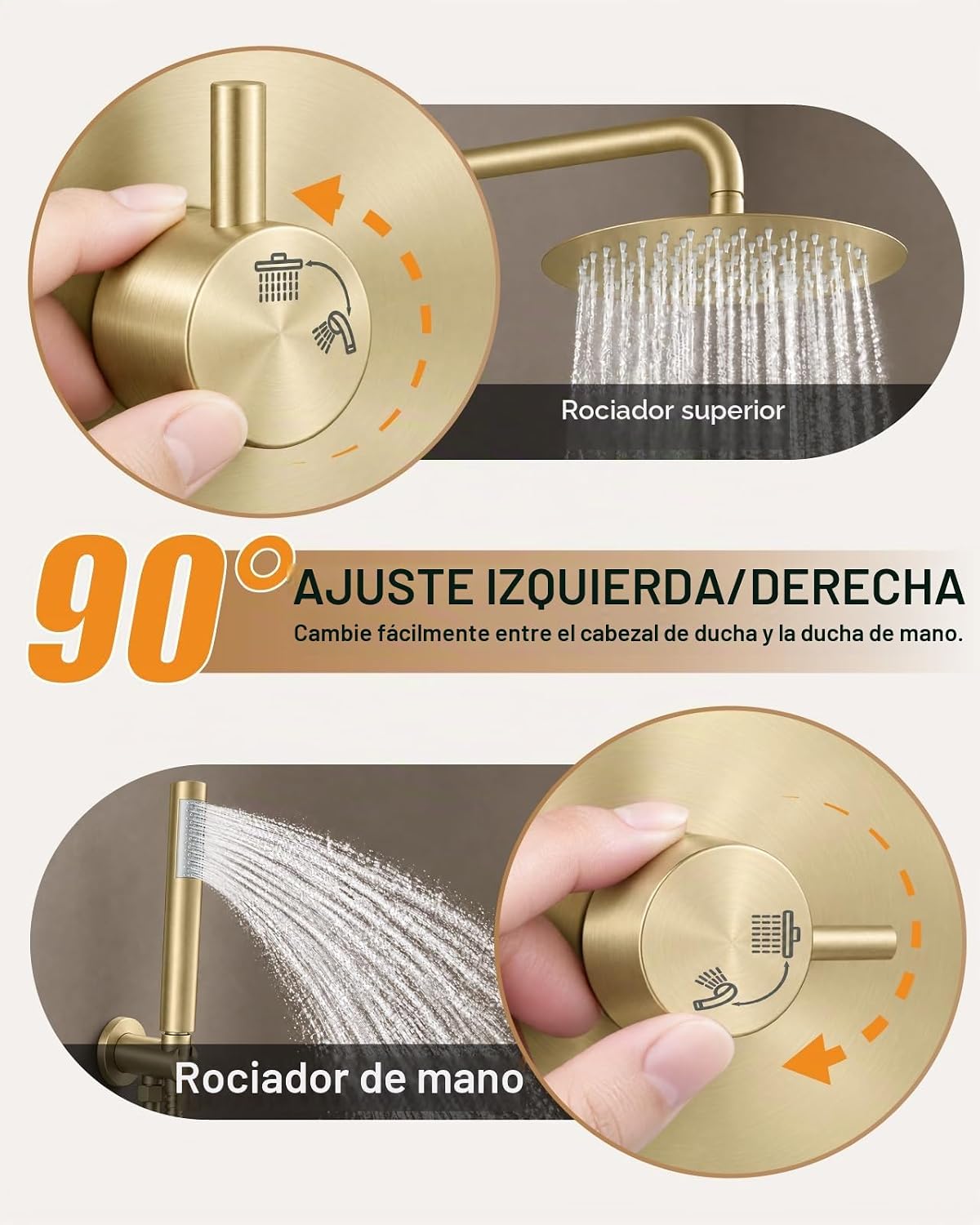 gotonovo - Juego de grifo de ducha con kit de moldura de válvula ás...