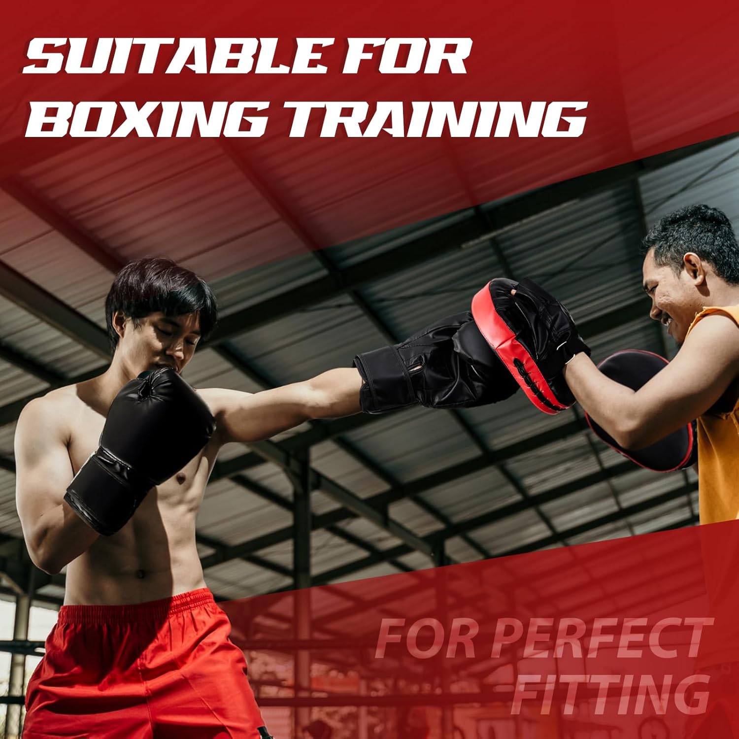 Foilswirl Juego de 2 pares de guantes de boxeo 4 en 1 de 8 onzas y...