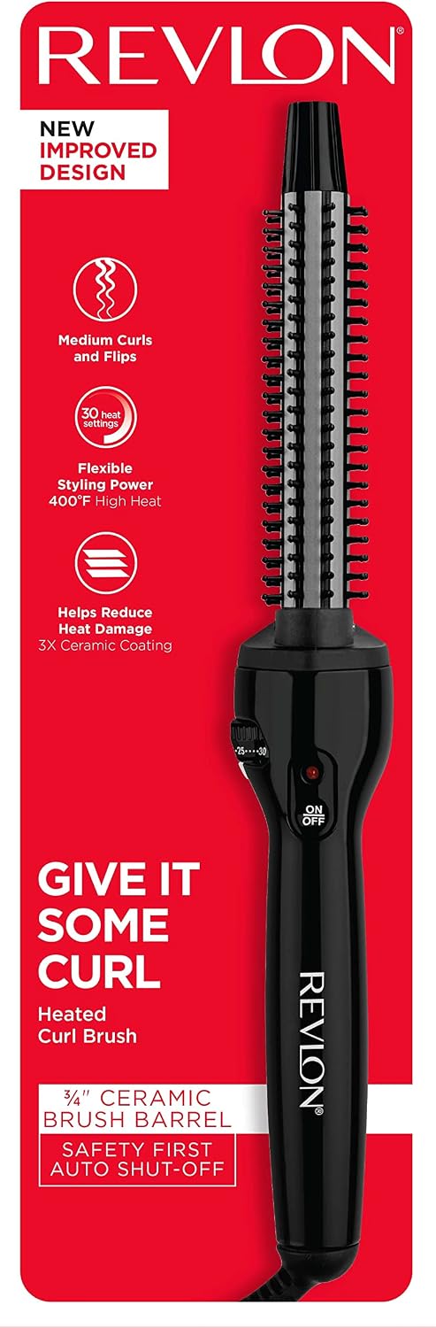REVLON Perfect Heat - Cepillo para rizador de cerámica, negro, 3\/4...